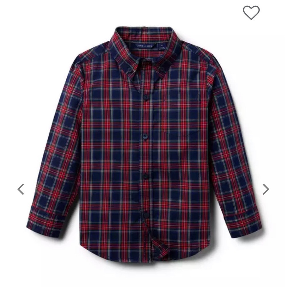 Janie and Jack Tartan Poplin Shirt